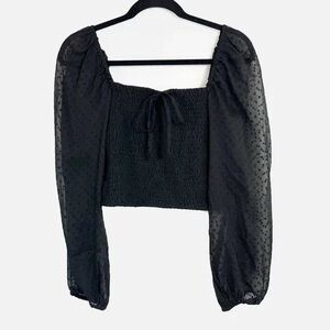 B.O.G Collective Black Boho Cropped Top